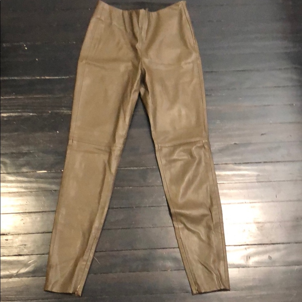 Zara Basics leather fitted legging pant